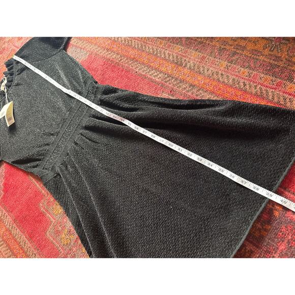 Tory Burch Black Metallic Long Sleeve Isabelle Dress Medium - Picture 7 of 8
